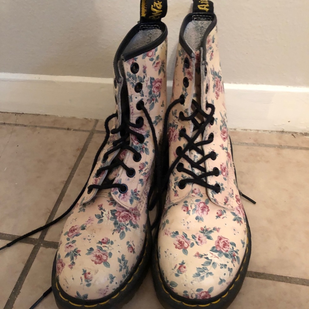 Floral pink Doc Martens